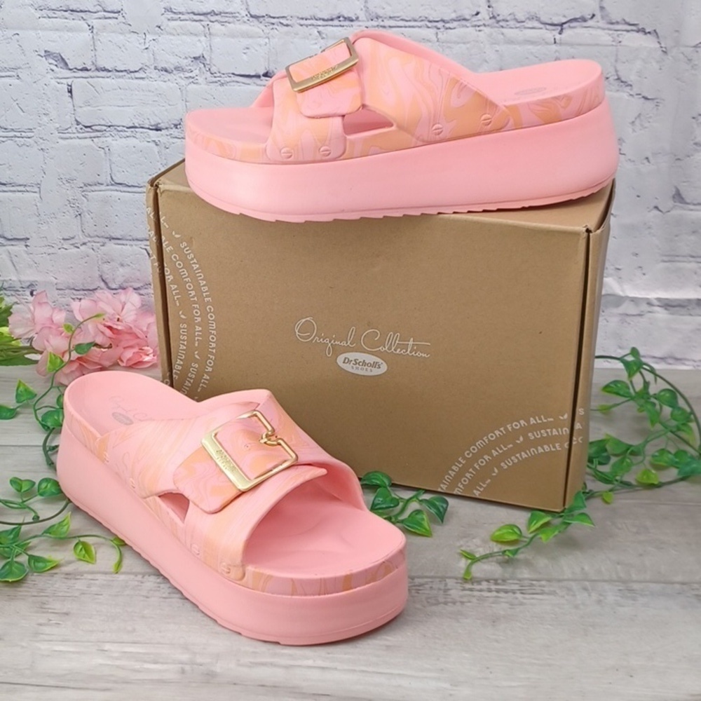 Dr. Scholl's Original Goals Buckle Slip On Wedge Sandals NIB